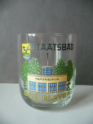 Andenkenglas Trinkglas Souvenir Bad Elster Marienquelle DDR