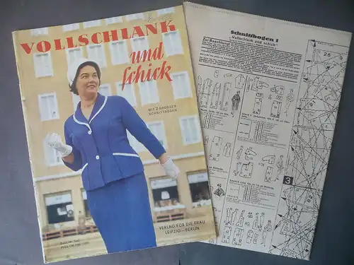 Zeitschrift "Vollschlank und schick Nr. 1445 Mode DDR mit Schnittbogen
