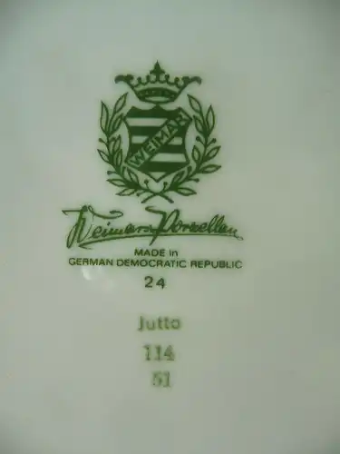 Großer Zierteller Blumenmalerei / Weimar Porzellan Modell Jutta