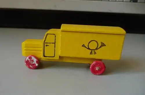 Spielzeugauto Post-Fahrzeug Lastauto / Holzspielzeug Erzgebirge