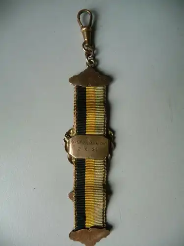Miniatur-Zipfel Bierzipfel Studentika Band weiß-gelb-schwarz 1929