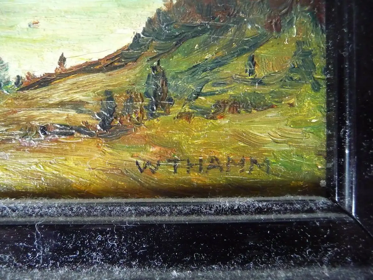 Landschaftsgemälde Oberstdorf Allgäu / Walther Thamm in Originalrahmen ca. 1920 2