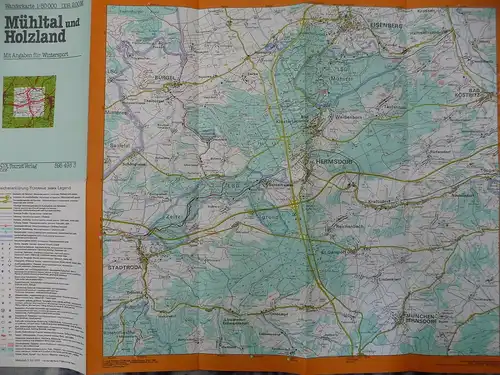 Landkarte Wanderkarte Mühltal Holzland Eisenberg Hermsdorf Thüringen 1981