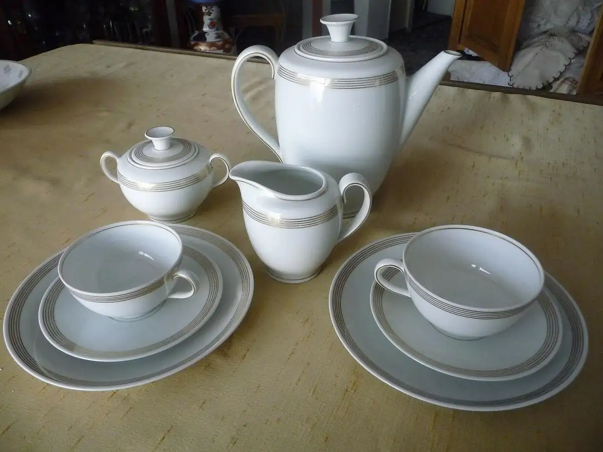 Kaffeeservice Kanne Zuckerdose Sahnegießer 2 Tassen / Kaestner Saxonia 0