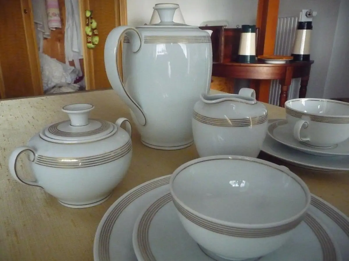 Kaffeeservice Kanne Zuckerdose Sahnegießer 2 Tassen / Kaestner Saxonia 2