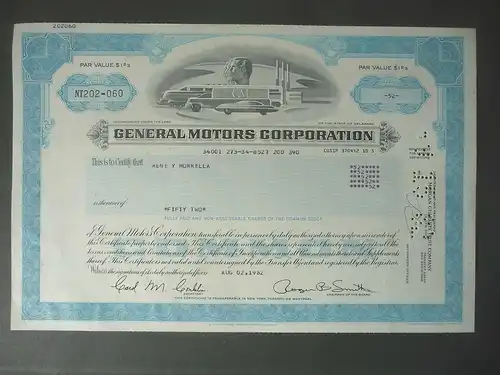 Aktie Share General Motors Corp. 1982