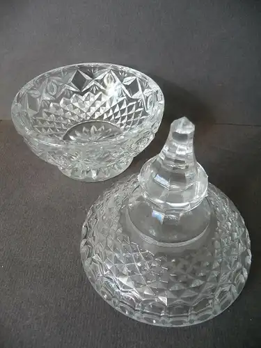 Glasdose Deckeldose mit Knauf Kristallglas
