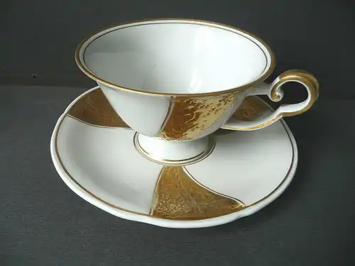 Kaffeetasse Teetasse Sammeltasse weiß-gold / Schierholz Porzellan