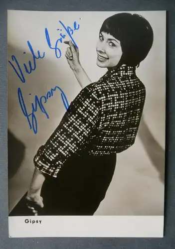 Autogrammkarte Gipsy Schönfeld / Sängerin Jazz DDR handsigniert