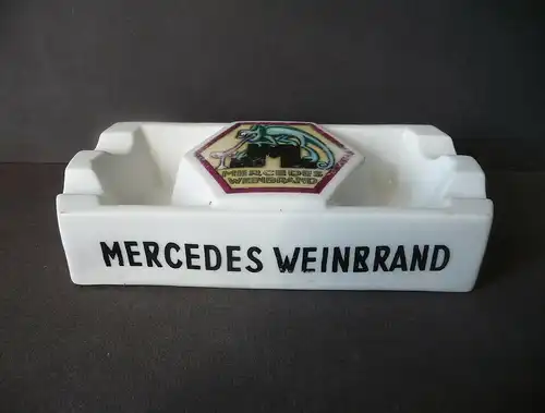 Alter Aschenbecher Porzellan Reklame Mercedes Weinbrand Liköre