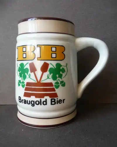 Kleiner Bierkrug Reklamekrug Krüglein BB Braugold Erfurt