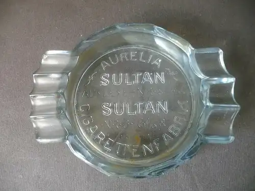 Alter Aschenbecher Glas Reklame Aurelia Sultan Zigaretten