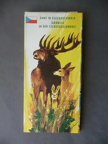 Landkarte Jagdkarte Jagdwild in der Tschechoslowakei 1974