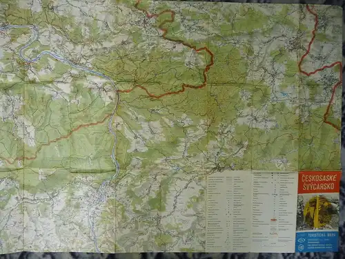 Landkarte Wanderkarte Böhmische Schweiz Decin Tetschen Bad Schandau Rumburg 1982