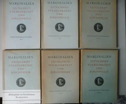 6 x Marginalien. Zeitschrift Buchkunst Bibliophilie DDR 1976 - 78