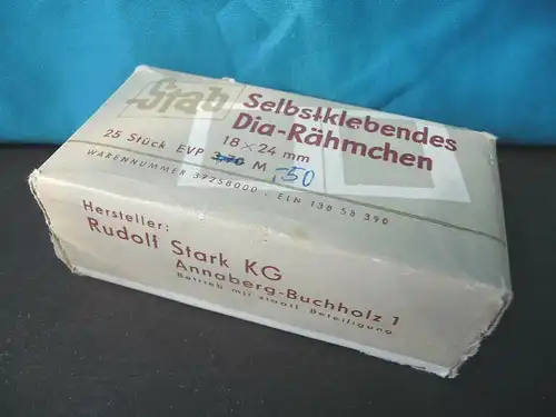 Alte Glas-Diarähmchen Diarahmen selbstklebend / DDR Originalverpackung