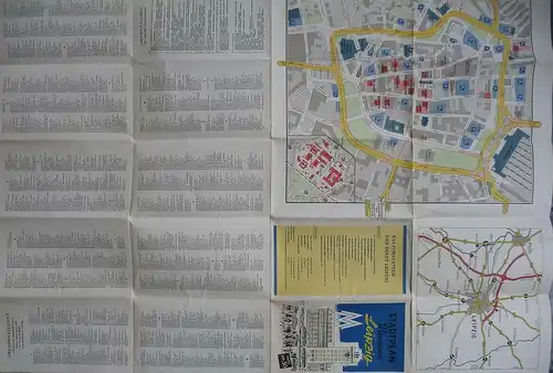 Alter Stadtplan Leipzig mit Innenstadtplan Messeplan 1959