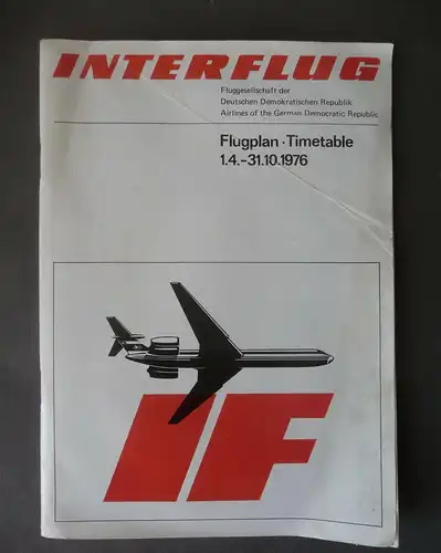 Interflug DDR Flugplan Timetable 1976