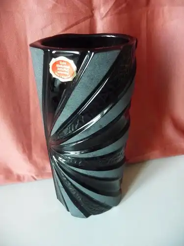 Extravagante Bleikristall-Vase schwarz Design-Vase