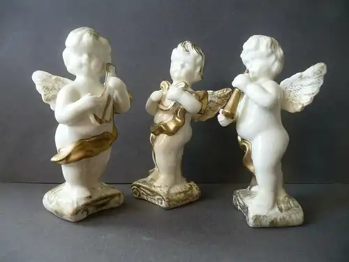 3 musizierende Engel Figuren Putten Porzellan