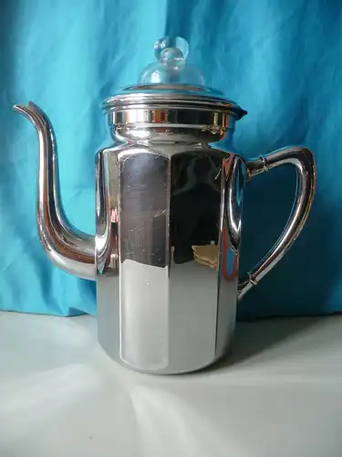 Kaffeekanne mit Sieb Filter Einsatz Metall verspiegelt
