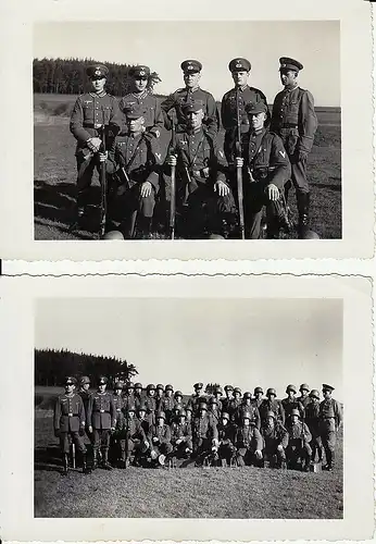 2 Orig. Fotos Soldaten Gruppenbild Exerzierplatz 1936