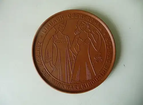 Medaille Limbach-Oberfrohna 1983 Wirkwarenindustrie / Böttgersteinzeug Meißen