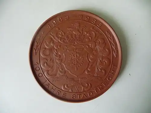 Medaille Limbach-Oberfrohna 1983 Wirkwarenindustrie / Böttgersteinzeug Meißen
