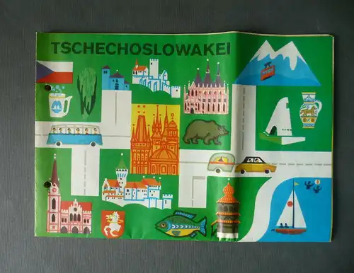 Landkarte Tschechoslowakei Touristenkarte ca. 1970