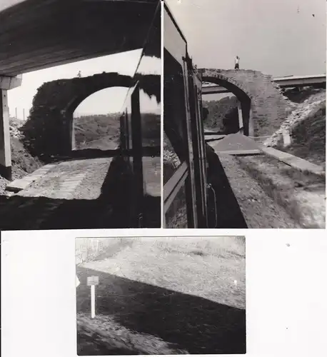 3 Orig. Fotos vom Zug Strecke bei Gutenfürst Brücke Eisenbahn Vogtland ca. 1970
