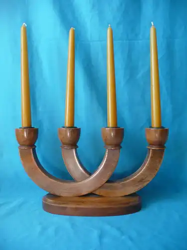 Kerzenhalter Kerzenständer vierarmig Holz Art Déco