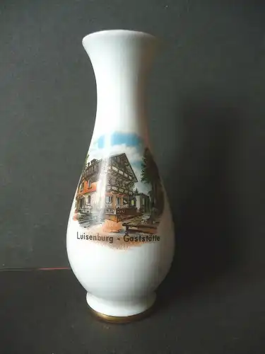 Kleine Vase Andenkenporzellan Gasthaus Luisenburg Wunsiedel