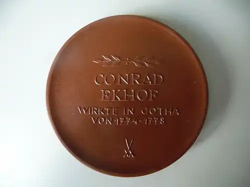 Medaille Conrad Ekhof Gotha / Böttgersteinzeug Meißen