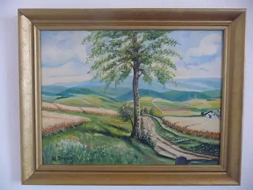 Gemälde Landschaftsbild Baum Vogtland? / W. Braun