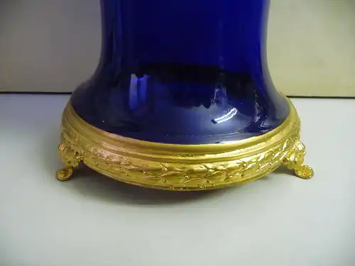 Prächtige blaue Vase mit Golddekor 45 cm hoch