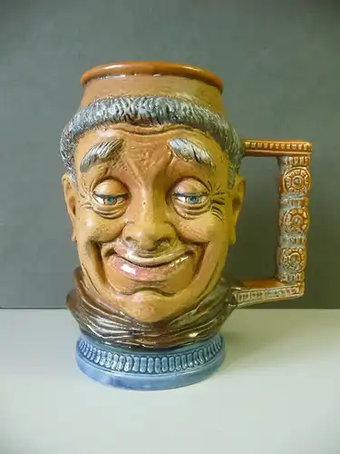 Krug Keramik Mönch Gesicht / Capodimonte Made in Italy