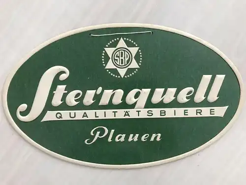 Pappschild Reklame Sternquell Bier Plauen/Vgtl.