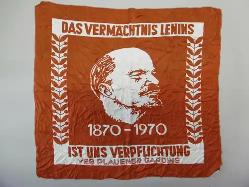 Jubiläums-Tuch Lenin 100. Geburtstag / VEB Plauener Gardine 1970 / DDR