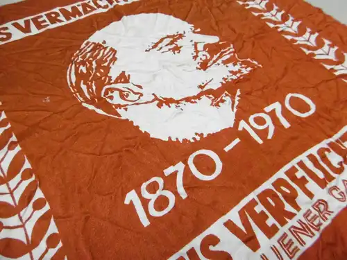 Jubiläums-Tuch Lenin 100. Geburtstag / VEB Plauener Gardine 1970 / DDR