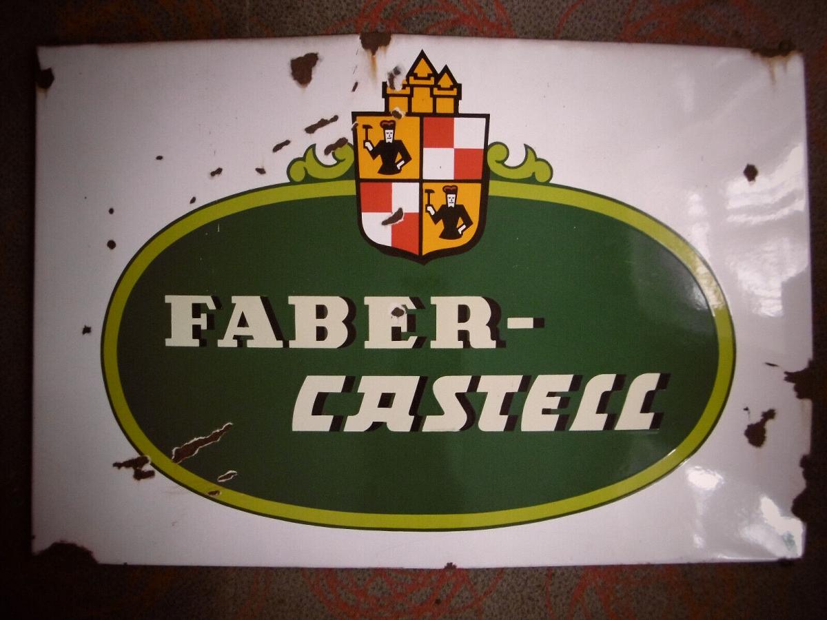 Groes altes Emailleschild Faber Castell, mit Aufhngsen (119 x 81 cm) 0