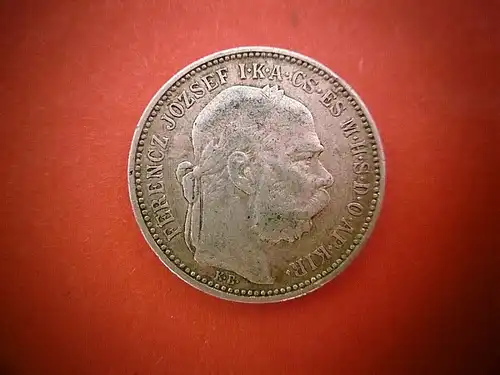 Silbermünze 1 Krone/Korona, Ungarn, Ferencz Jozsef, 1894