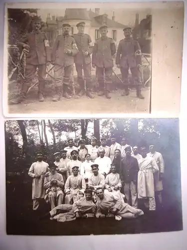 Zwei Postkarten "Kriegslazarett 1916", gel.