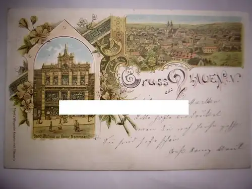 Alte PK "Gruss aus Plauen i. V." Dt. Reichspost Postkarte, gel. 1905