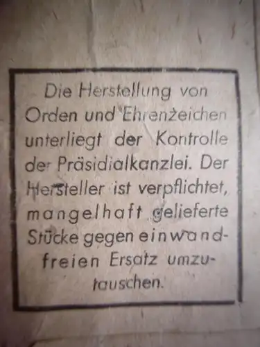 Originale alte Ordenstüte LDO