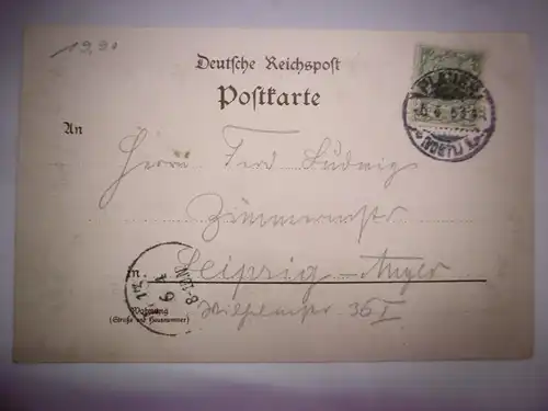 Alte Postkarte / Ansichtskarte "Gruss aus Plauen i. V." , gelaufen in 1896