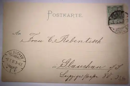 Alte Ansichtskarte / PK "Gruss aus Plauen i. Vgtl. ", gel. 1895