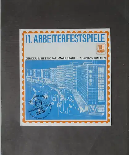 Briefmarken-Sonderblatt Arbeiterfestspiele Karl-Marx-Stadt 1969