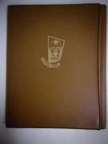 Alte Urkundenmappe DDR "ABZ Glückauf", 30 x 26 cm