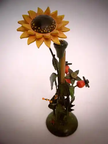 Vintage Blumeninsel mit Sonnenblume der Fa. Hubrig aus Holz