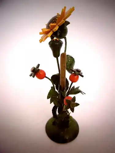 Vintage Blumeninsel mit Sonnenblume der Fa. Hubrig aus Holz